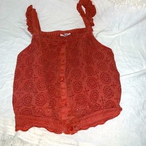 Boho rust orange tank top
